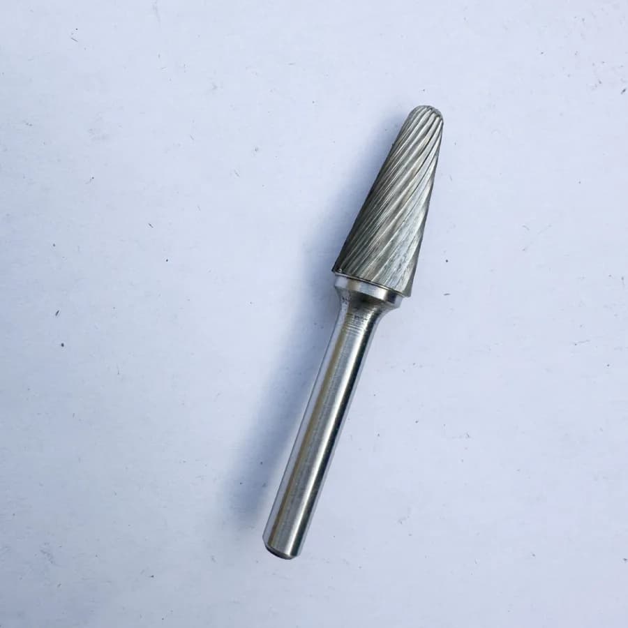Type L taper carbide burr with radius end