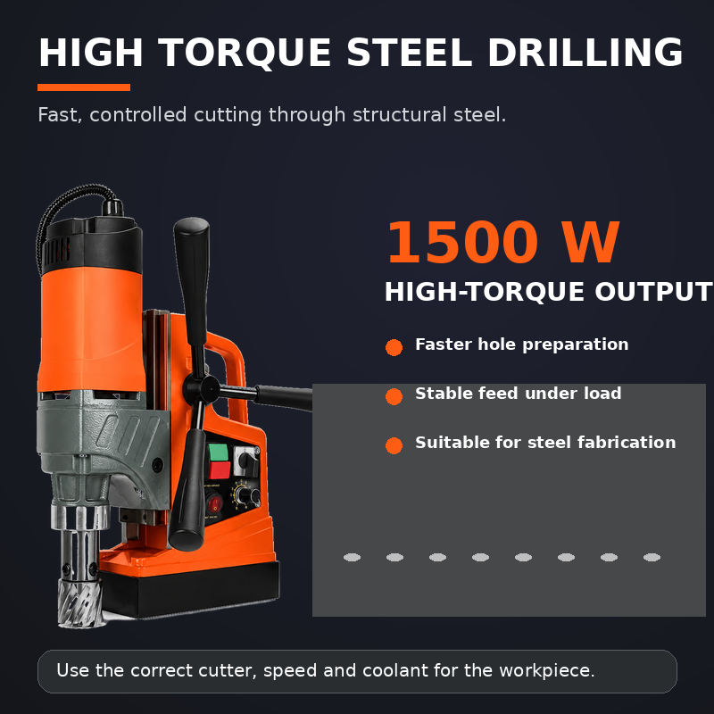 Magnetic drilling machine used for steel fabrication drilling
