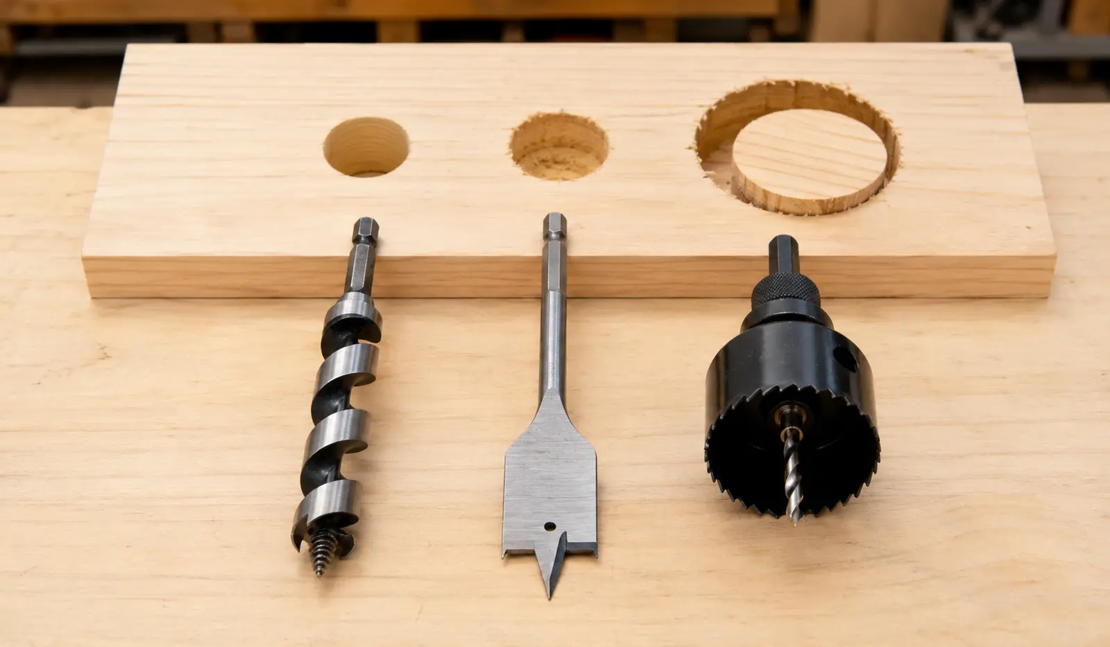 Auger Bit vs Spade Bit vs Hole Saw