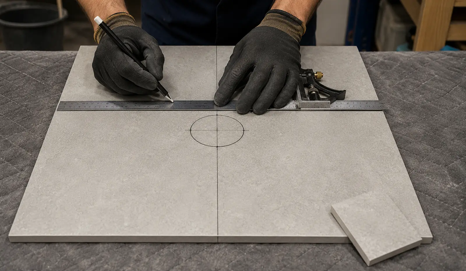 How to Mark Porcelain Tile for Cutting