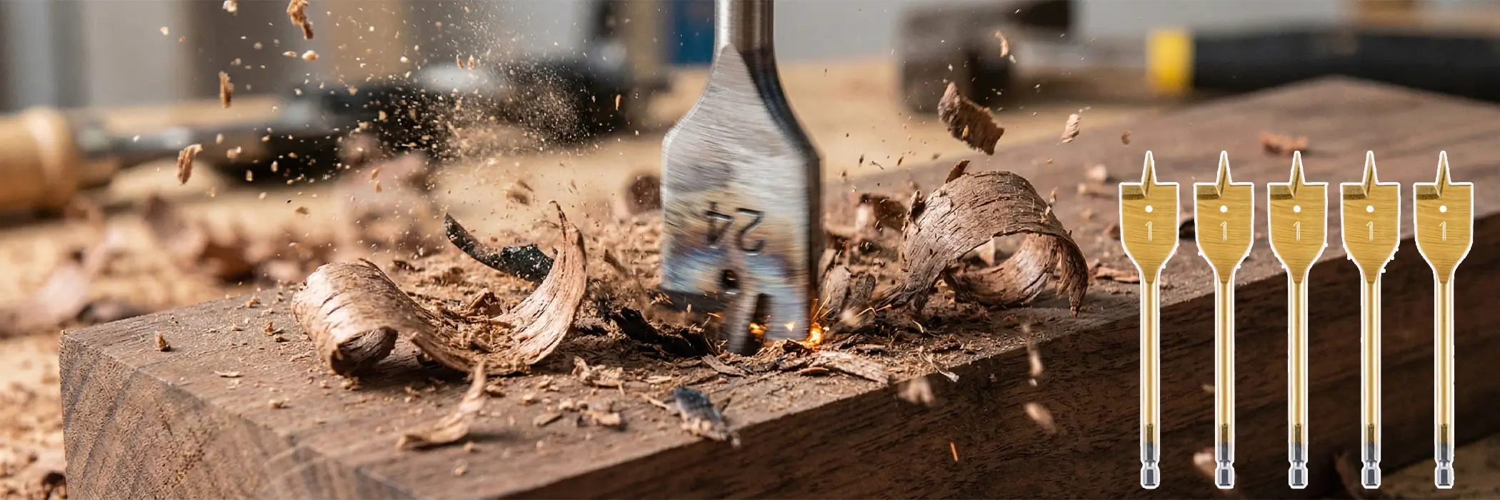 Spade drill bit range for wood boring