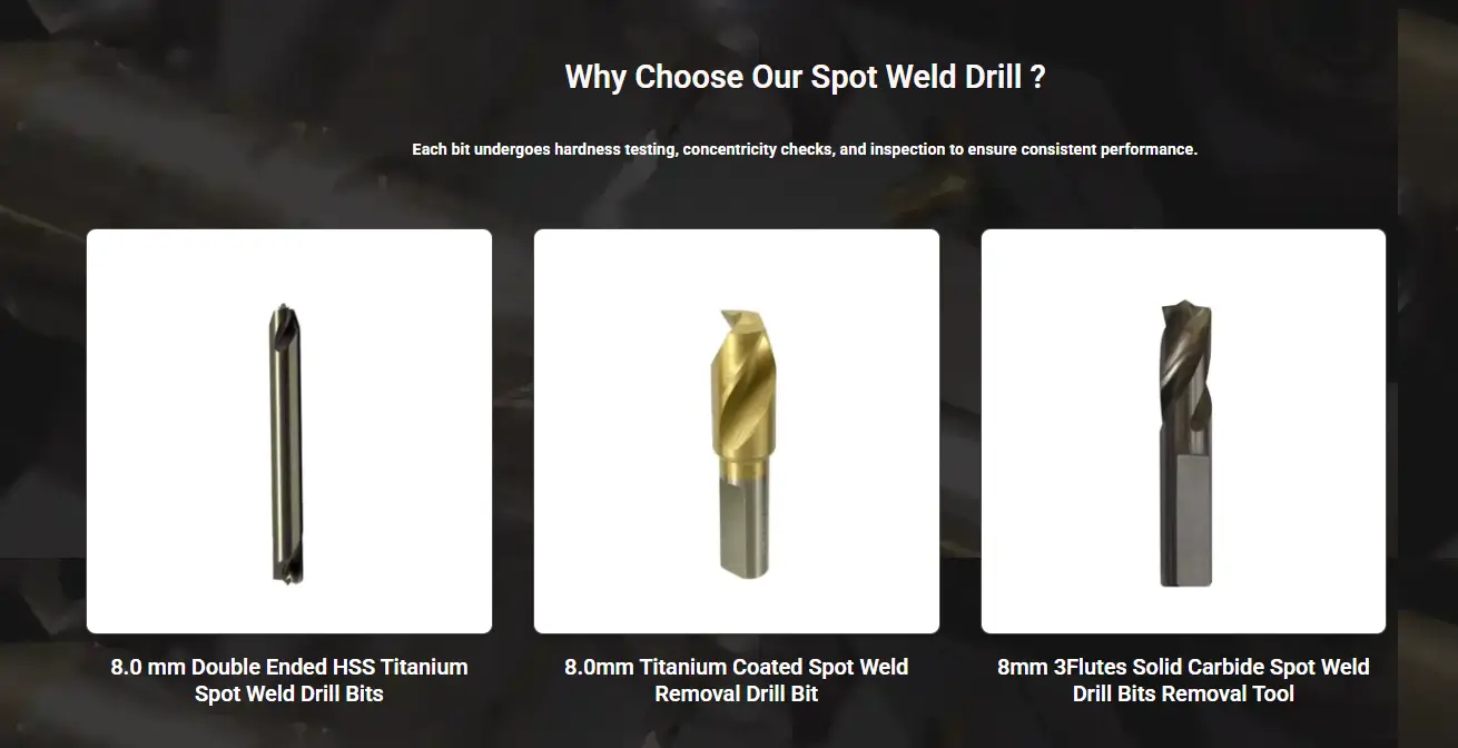 Spot weld drill bit inspection overview