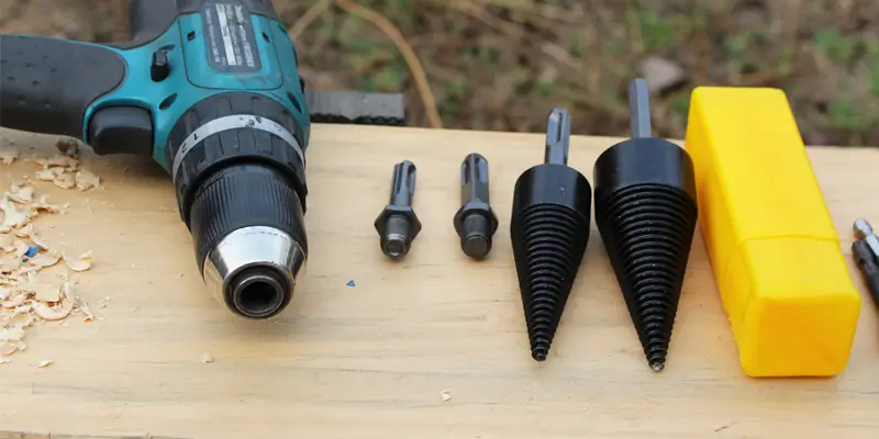 Wood splitter drill bit application