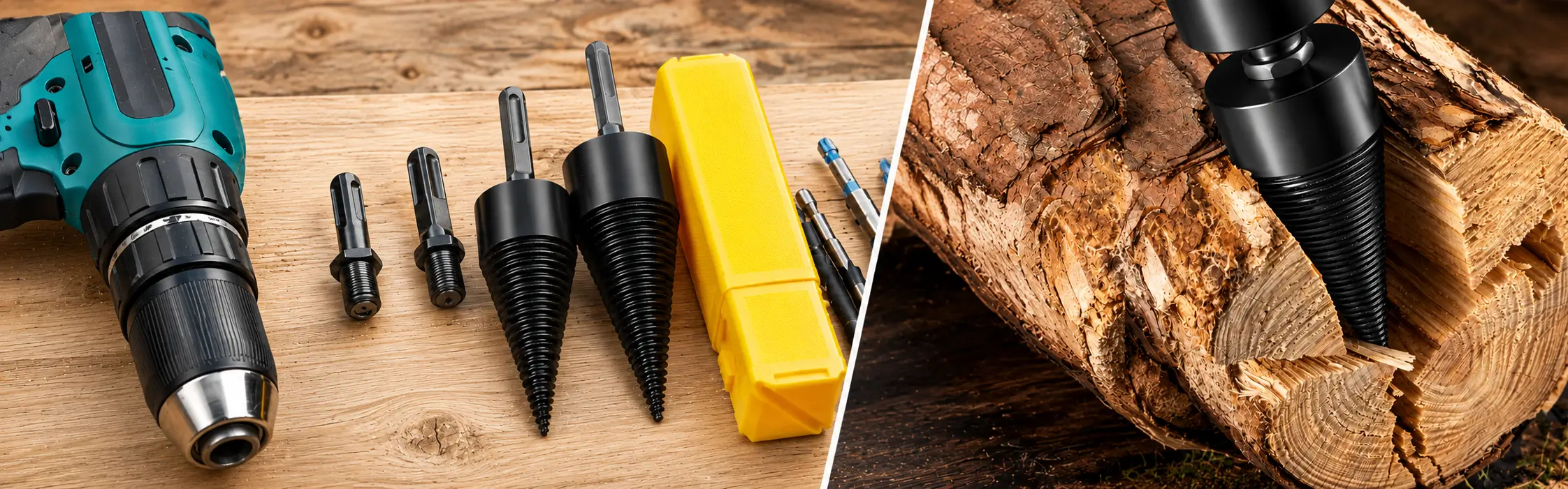 Wood splitter drill bit range
