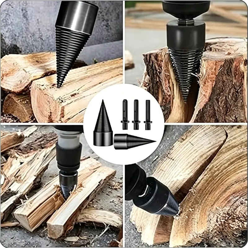 Wood splitter cone geometry