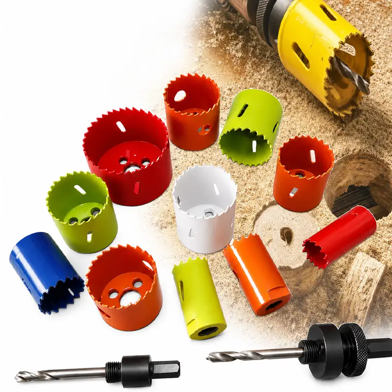 Bi-metal hole saw set with arbor