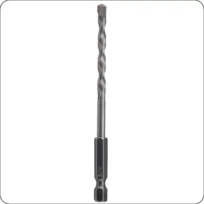 Hex-shank carbide masonry drill bit