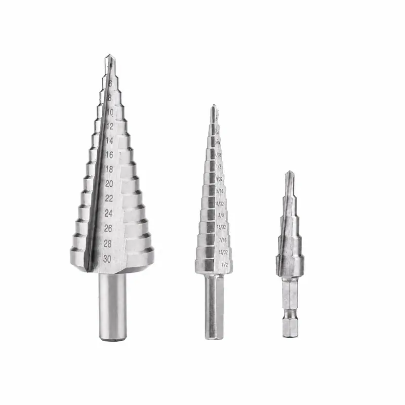 Bright-finish step drill bit range