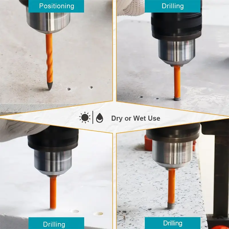 Wet and dry tile drilling context