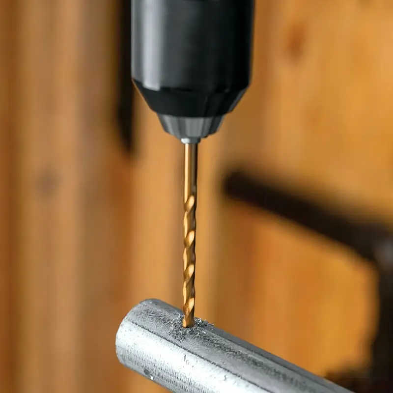 Prepared metal hole before countersinking