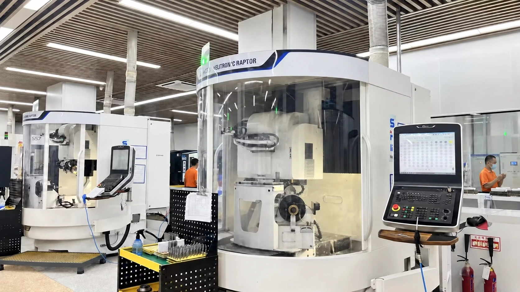 CNC tool grinding equipment on the workshop floor — reference image for Solid Carbide Ball Nose End Mills