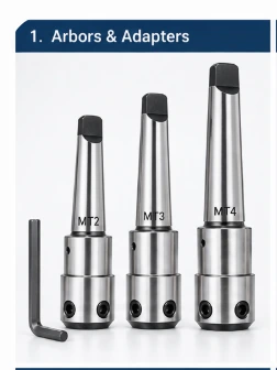 MT2, MT3 and MT4 annular cutter arbors shown with an Allen key