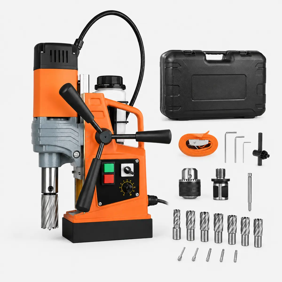 AX8840 magnetic drill with annular cutter and accessory setup