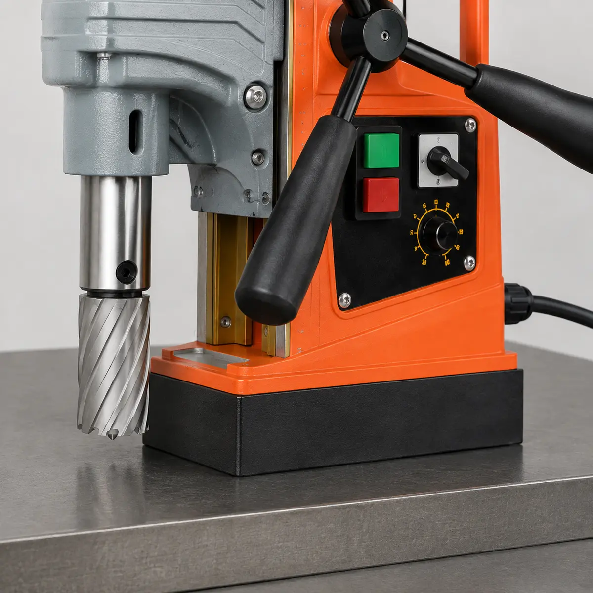 AX8840 magnetic drill base and control panel detail