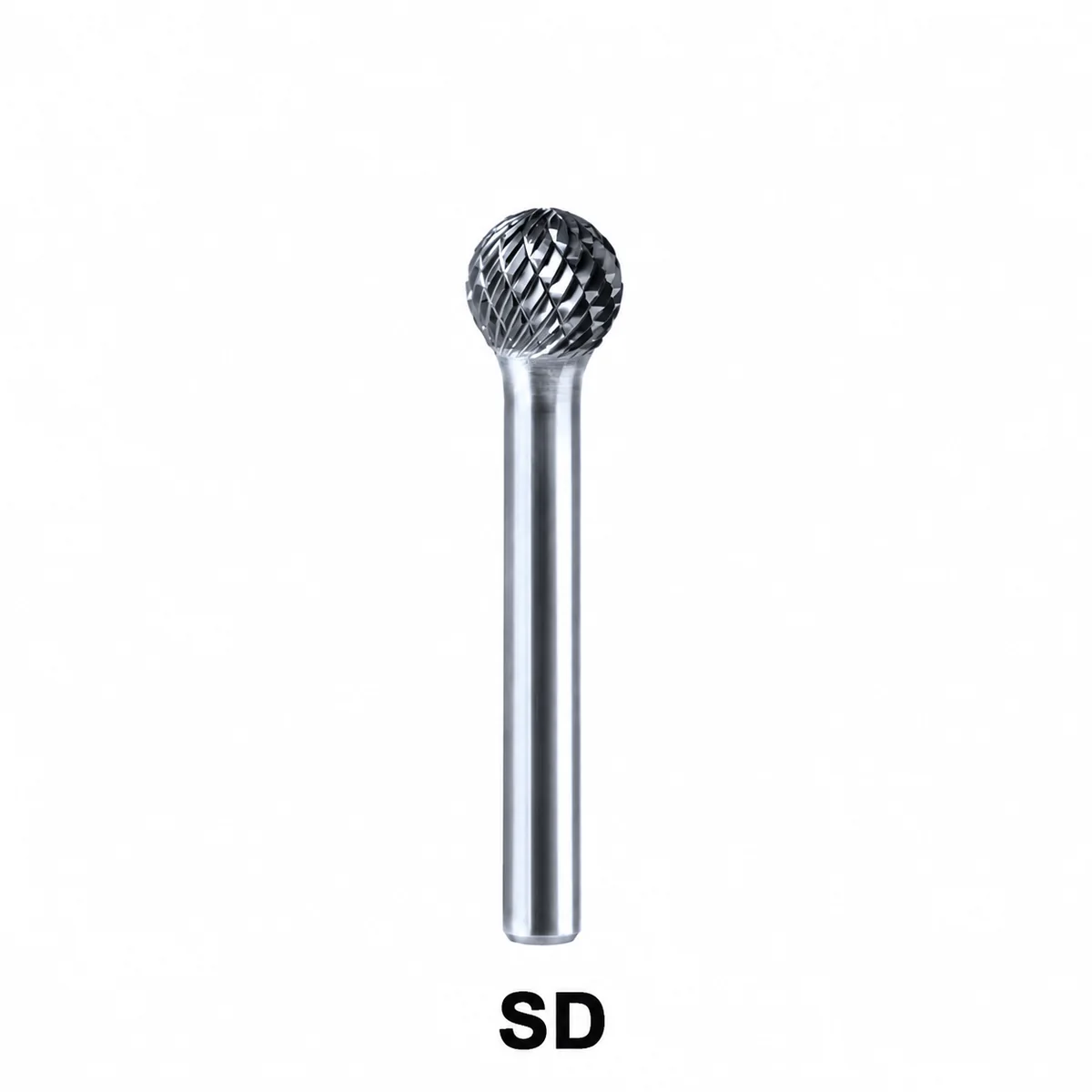 SD ball-shaped double-cut carbide burr with intersecting flutes