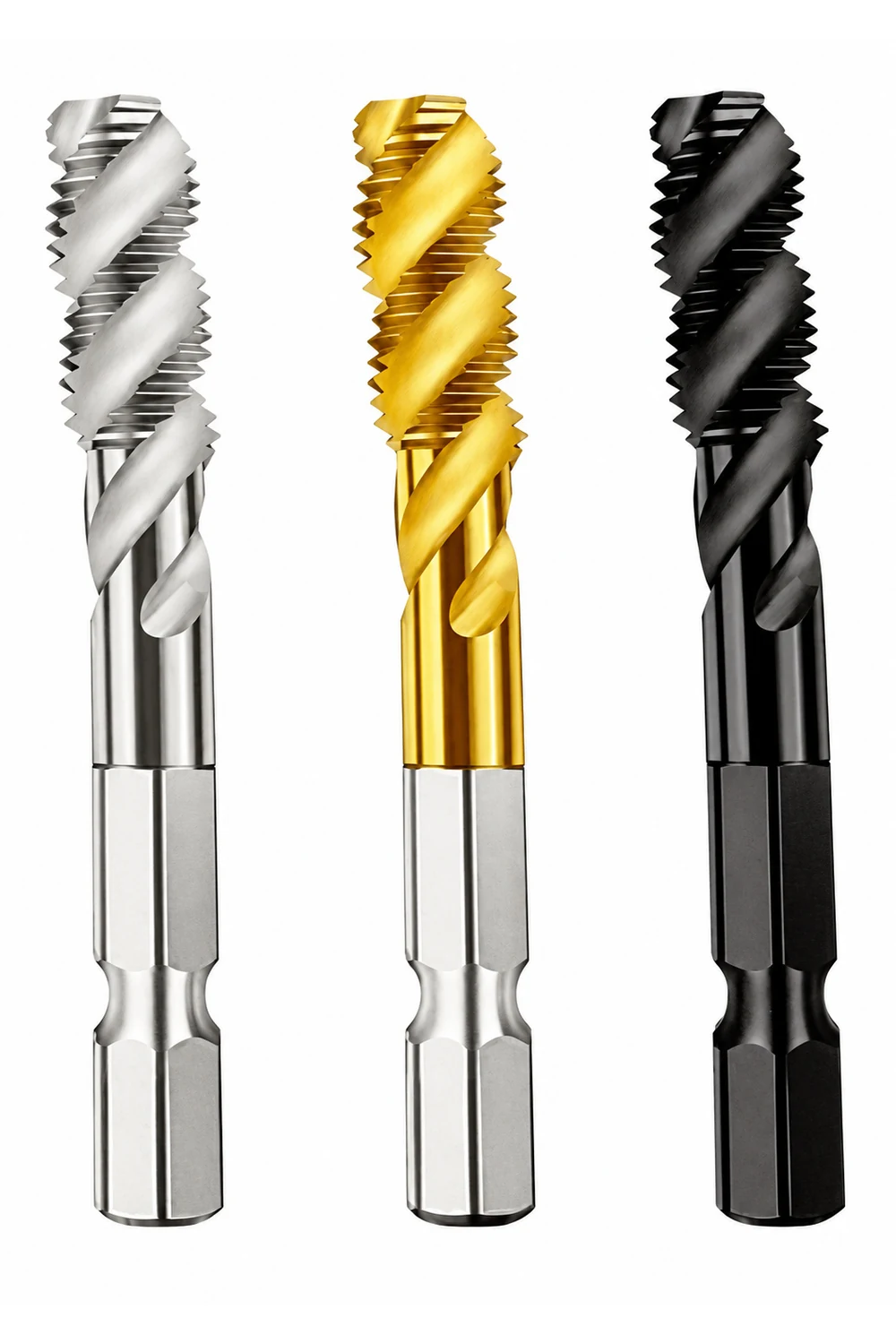 HSS 1/4 Inch Hex Shank Spiral Flute Tap — supplied product view