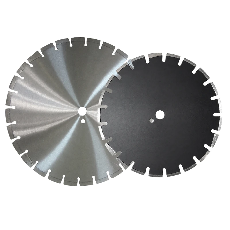 Segmented diamond saw blades with cutting rims and central mounting holes