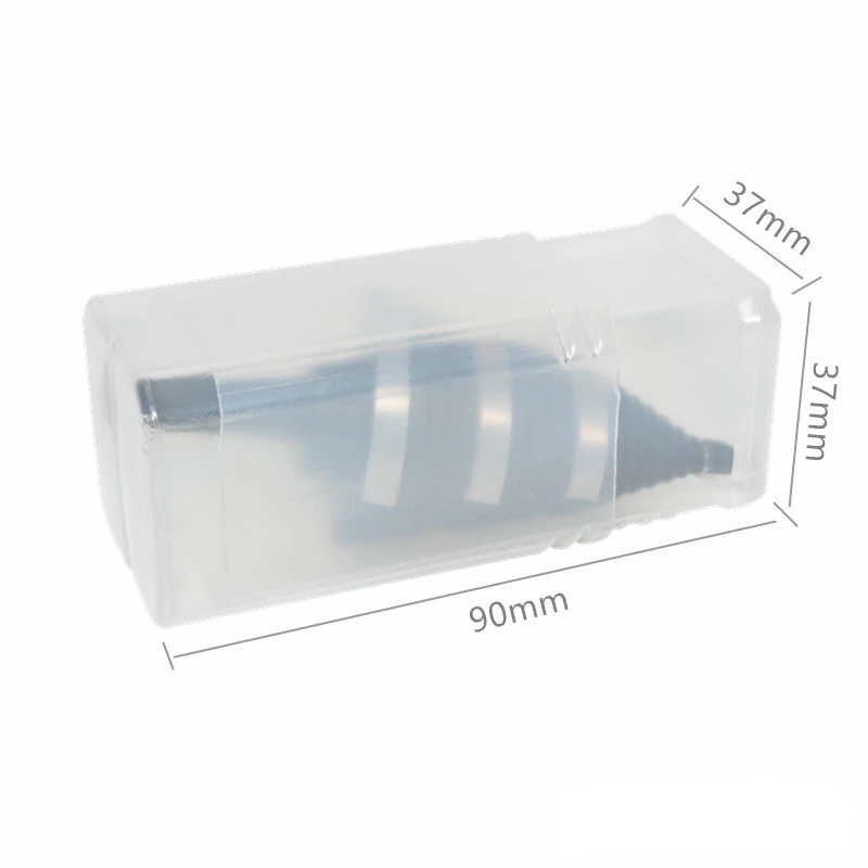 Broca escalonada en estuche transparente