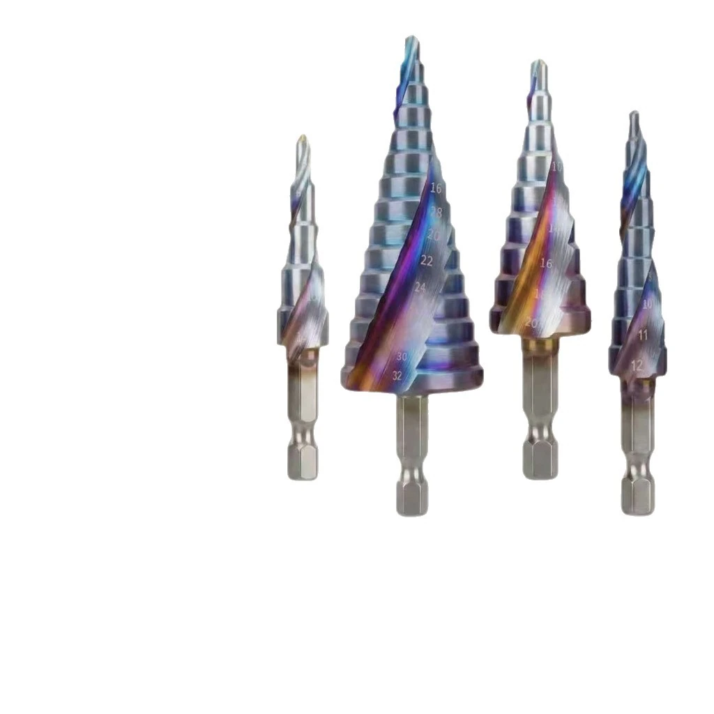 Brocas de perfiles escalonados con canales helicoidales