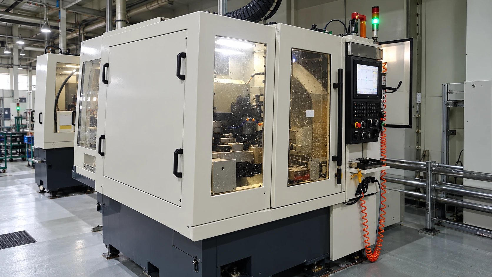 CNC tool grinding machine in a production workshop