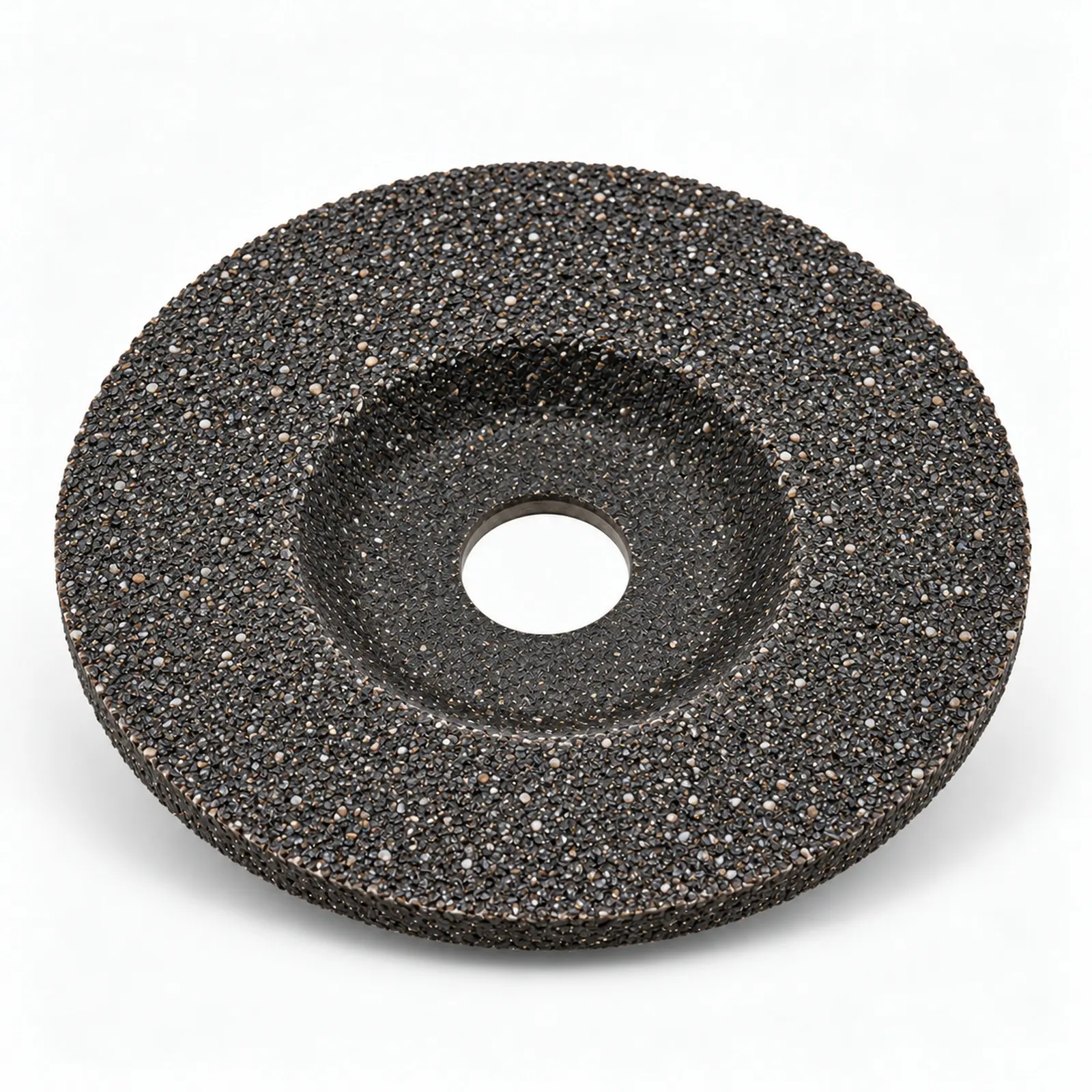 Front view of a bonded grinding wheel