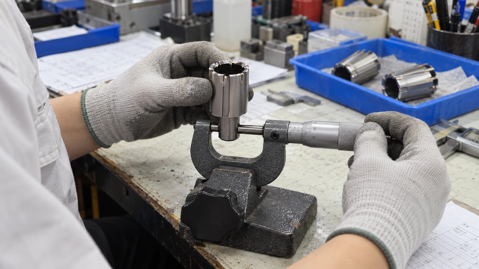 Inspection points on a rail drilling tool before use